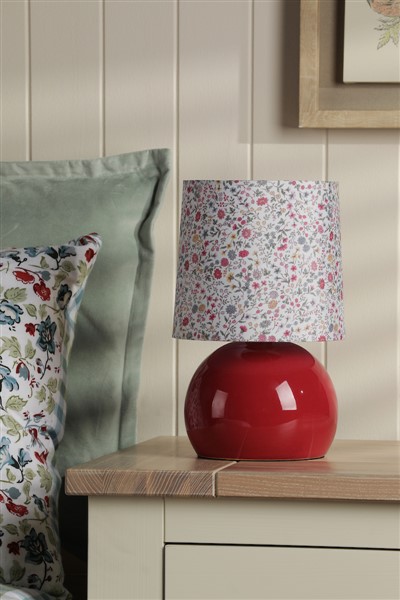 (image for) Laura Ashley Knowlton Table Lamp Pink Crackle Glaze With Shade